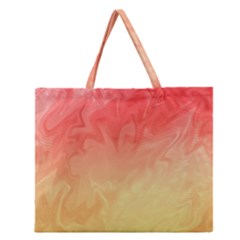Ombre Orange Yellow Zipper Large Tote Bag by BrightVibesDesign