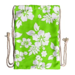 Lime Hawaiian Drawstring Bag (large) by AlohaStore