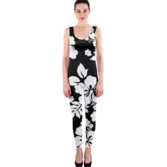 Black And White Hawaiian Onepiece Catsuit by AlohaStore