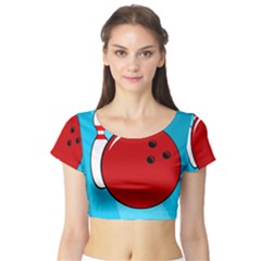 Bowling  Short Sleeve Crop Top (tight Fit) by Valentinaart
