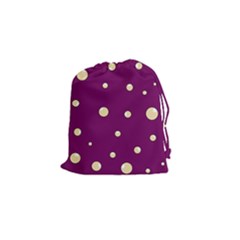 Purple And Yellow Bubbles Drawstring Pouches (small)  by Valentinaart