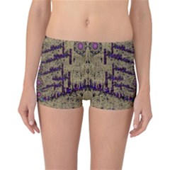 Lace Landscape Abstract Shimmering Lovely In The Dark Reversible Boyleg Bikini Bottoms by pepitasart