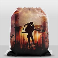 Dancing In The Night With Moon Nd Stars Drawstring Bag (small) by FantasyWorld7