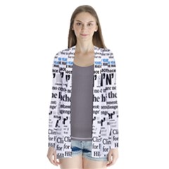 Hillary 2016 Historic Headlines Drape Collar Cardigan by blueamerica