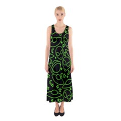Alien Invasion  Sleeveless Maxi Dress by BubbSnugg