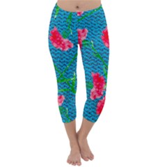 Carnations Capri Winter Leggings  by DanaeStudio