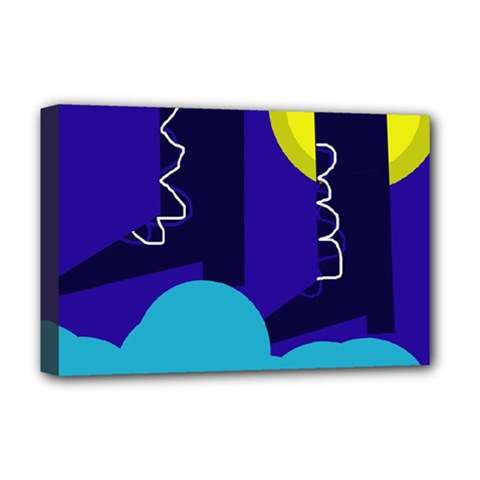 Walking On The Clouds  Deluxe Canvas 18  X 12   by Valentinaart
