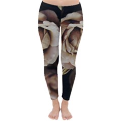 Roses Flowers Winter Leggings  by vanessagf