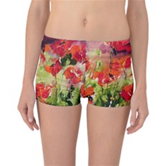 Abstract Poppys  Reversible Boyleg Bikini Bottoms by artistpixi