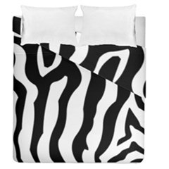 Zebra Horse Skin Pattern Black And White Duvet Cover Double Side (queen Size) by picsaspassion