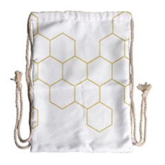 Honeycomb Pattern Graphic Design Drawstring Bag (large) by picsaspassion