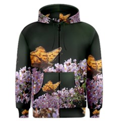 Butterfly Sitting On Flowers Men s Zipper Hoodie by picsaspassion