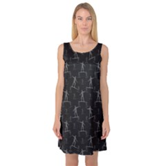 Surfing Motif Pattern Sleeveless Satin Nightdress by dflcprintsclothing