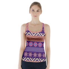 Colorful Winter Pattern Racer Back Sports Top by DanaeStudio