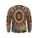 Folk Art Lotus Mandala Dirty Blue Red Kids  Sweatshirt View1