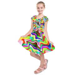 Irritation Colorful Dream Kids  Short Sleeve Dress by designworld65