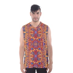 Oriental Watercolor Ornaments Kaleidoscope Mosaic Men s Basketball Tank Top by EDDArt