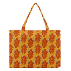 Bugs Eat Autumn Leaf Pattern Medium Tote Bag by CreaturesStore