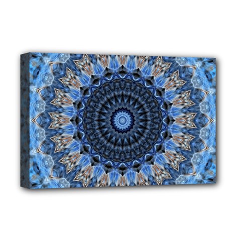 Feel Blue Mandala Deluxe Canvas 18  X 12   by designworld65