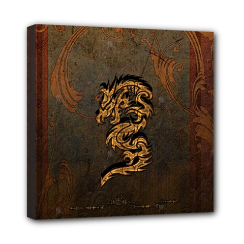 Awesome Dragon, Tribal Design Mini Canvas 8  X 8  by FantasyWorld7