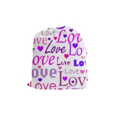 Love Pattern Drawstring Pouches (medium)  by Valentinaart