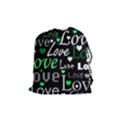 Green Valentine s day pattern Drawstring Pouches (Medium)  View1