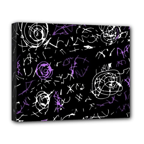 Abstract Mind - Purple Deluxe Canvas 20  X 16   by Valentinaart