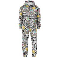 Communication Web Seamless Pattern Hooded Jumpsuit (men)  by kostolom3000shop