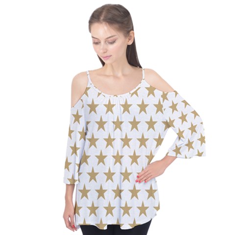 Golden Stars Pattern Flutter Tees by picsaspassion