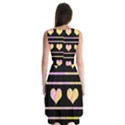 Pink and yellow harts pattern Sleeveless Chiffon Dress   View2