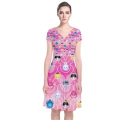 Alice In Wonderland Short Sleeve Front Wrap Dress by reddyedesign