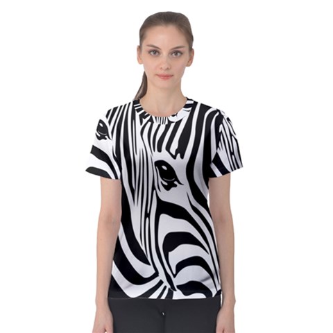 Animal Cute Pattern Art Zebra Women s Sport Mesh Tee by Amaryn4rt