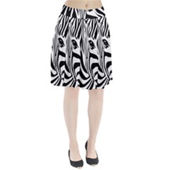 Animal Cute Pattern Art Zebra Pleated Skirt by Amaryn4rt