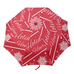 Winter Holiday Hours Folding Umbrellas by Amaryn4rt