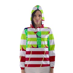 Usa Ireland American Flag Shamrock Irish Funny St Patrick Country Flag  Hooded Wind Breaker (women) by yoursparklingshop