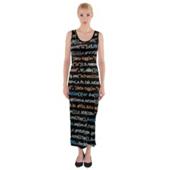 Close Up Code Coding Computer Fitted Maxi Dress by Amaryn4rt