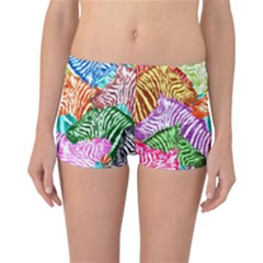 Zebra Colorful Abstract Collage Reversible Bikini Bottoms by Amaryn4rt