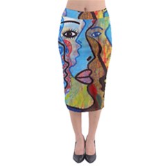 Graffiti Wall Color Artistic Midi Pencil Skirt by Amaryn4rt