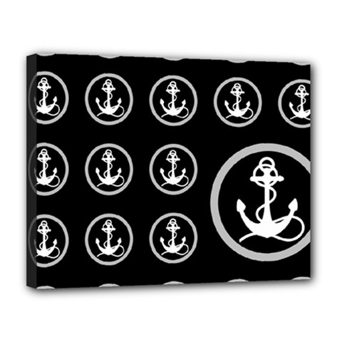 Anchor Pattern Canvas 14  X 11  by Amaryn4rt