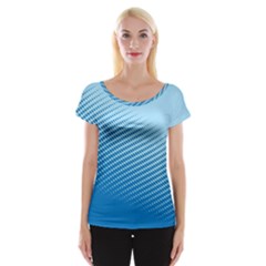 Blue Dot Pattern Women s Cap Sleeve Top by Amaryn4rt