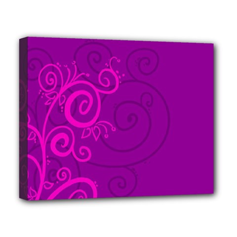 Floraly Swirlish Purple Color Deluxe Canvas 20  X 16   by Amaryn4rt