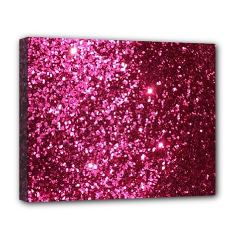 Pink Glitter Deluxe Canvas 20  X 16   by Amaryn4rt
