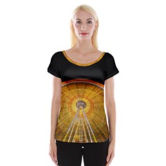 Abstract Blur Bright Circular Women s Cap Sleeve Top by Amaryn4rt