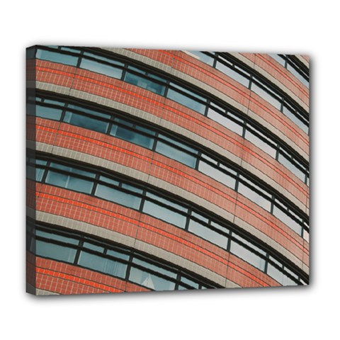 Architecture Building Glass Pattern Deluxe Canvas 24  X 20   by Amaryn4rt