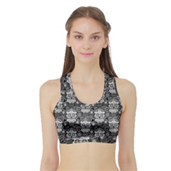 Sugar Skull Sports Bra With Border by Ancello