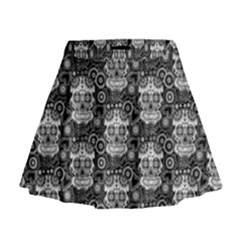 Sugar Skull Mini Flare Skirt by Ancello
