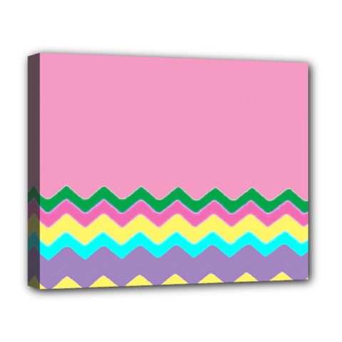 Easter Chevron Pattern Stripes Deluxe Canvas 20  X 16   by Nexatart