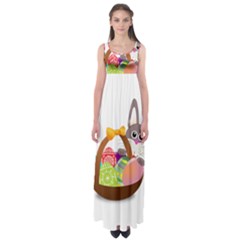 Easter Bunny Eggs Nest Basket Empire Waist Maxi Dress by Nexatart