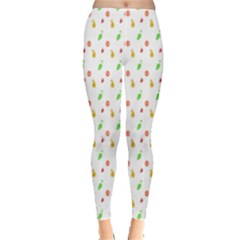 Fruit Pattern Vector Background Leggings  by Nexatart