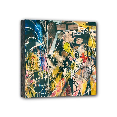 Art Graffiti Abstract Lines Mini Canvas 4  X 4  by Nexatart